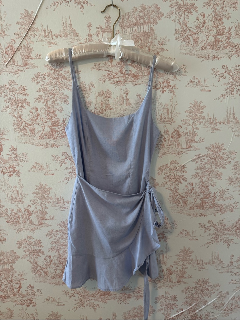 Princess Polly Light Blue Tie-Wrap Slip Dress